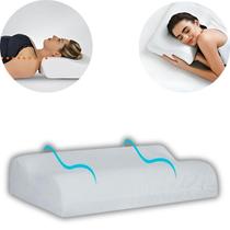 Travesseiro Viscoelástico Comfort Cervical Antiácaro, Hipoalergênico e Termossensível Alívio Cervical e Conforto Superior Altura 14cm Premium Branco