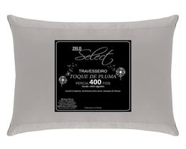 Travesseiro Zelo Select Toque de Pluma 0.50x0.70m - Percal 400 Fios - Zinco