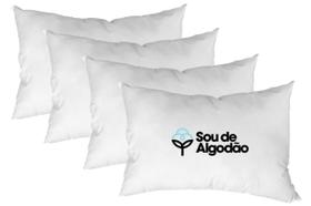Travesseiros Alto Firme em Algodão 100% - 50x70cm kit 04 Pçs - SAFIRA ENXOVAIS