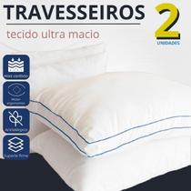 Travesseiros Kit Com 2 Unidade Confortavel Ultra Macio Hotel Ergosoft 50x70 Lavavel Camesa