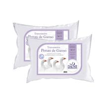 Travesseiros Pena Ganso 100% - Kit 2 Unidades