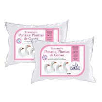 Travesseiros Pena Ganso 95% E Pluma Ganso 5% - Kit 2 Unidades