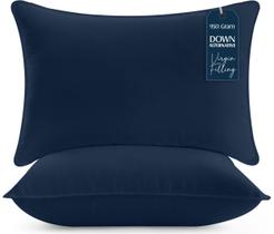 Travesseiros Utopia Bedding, tamanho padrão, conjunto azul marinho de 2 microfibras