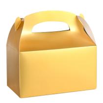 Treat Boxes DjinnGlory Gold Paper Gable, pacote com 36, 16x9x8,6 cm Treat Boxes DjinnGlory Gold Paper Gable, pacote com 36, 16x9x8,6 cm