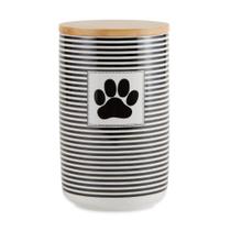 Treat Canister Bone Dry Paw & Patch Ceramic 1,06 L preto