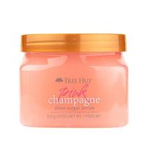 Tree Hut Pink Champagne Shea Sugar Scrub 18 Oz! Formulado com açúcar real, manteiga de karité certificada e extrato de pêssego! Esfoliante corporal que deixa a pele macia e lisa! (Champanhe Rosa) - T H