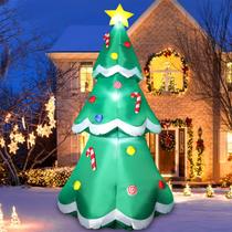 Tree Thanger inflável de Natal de 7 pés com luzes LED e enfeites