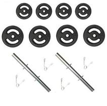 Treine Em Casa 20Kg De Anilhas Em Ferro + 02 Barras Oca 40Cm Treine Em Casa 20Kg De Anilhas Em Ferro + 02 Barras Oca 40Cm