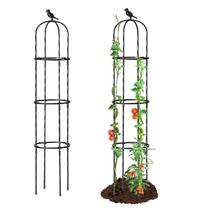 Treliça de jardim FOLLOOK, suporte para plantas pretas de 170 cm de altura