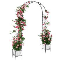 Treliça de metal Garden Arch Luplom de 250 cm com caixas de plantio
