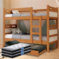 Treliche Barreto Lonçarcci, Beliche Jaspe com Cama Auxiliar, com 3 colchões Probel Guarda Costas Inclusos, Envio Imediato Treliche Barreto Lonçarcci, Beliche Jaspe com Cama Auxiliar, com 3 colchões Probel Guarda Costas Inclusos, Envio Imediato