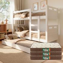 Treliche Beliche Barreto com Cama Auxiliar e 3 Colchões D33 PREMIUM ENVIO RÁPIDO