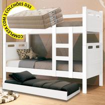 Treliche Beliche com Cama Auxiliar e 03 Colchões D33 Gold Triliche