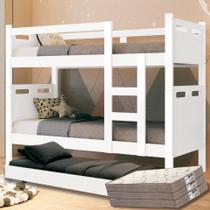 Treliche Beliche com Cama Auxiliar e 03 Colchões D33 Gold Triliche