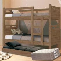 Treliche Beliche com Cama Auxiliar e 03 Colchões D33 Gold Triliche
