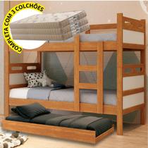 Treliche, Beliche com Cama Auxiliar e 3 Colchões D20 Treliche Completa, Trilicha, 3 camas Solteiro, Envio Imediato. Treliche, Beliche com Cama Auxiliar e 3 Colchões D20 Treliche Completa, Trilicha, 3 camas Solteiro, Envio Imediato.