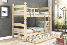 Treliche Beliche Thor com Cama Auxiliar Madeira Maciça cor Natural Treliche Beliche Thor com Cama Auxiliar Madeira Maciça cor Natural