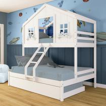 Treliche Casal/ Solteiro Casinha dos Sonhos Madeira Maciça Branco Megamobilia Treliche Casal/ Solteiro Casinha dos Sonhos Madeira Maciça Branco Megamobilia