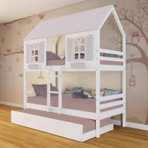 Treliche Casinha Bela - Madeira Maciça Branco/Rosa Megamobilia