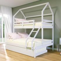 Treliche Casinha Casal/Solteiro Slim RB Madeira Branco Treliche Casinha Casal/Solteiro Slim RB Madeira Branco