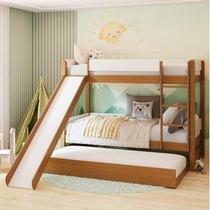 Treliche com Cama Auxiliar e Kit Escorregador Aria Casatema Madeiraoriginals