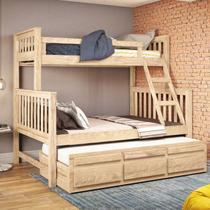 Treliche Com Cama De Casal 3 Gavetas Madeira Maciça