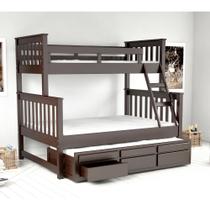 Treliche com Cama de Casal 3 Gavetas Madeira Maciça Saraiva Treliche com Cama de Casal 3 Gavetas Madeira Maciça Saraiva