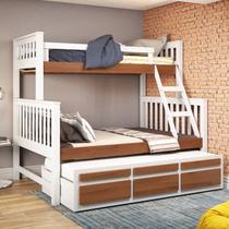 Treliche com Cama de Casal com 3 Gavetas Madeira Maciça Treliche com Cama de Casal com 3 Gavetas Madeira Maciça