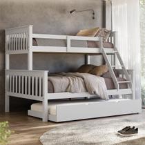 Treliche Com Cama De Casal Solteiro Em Madeira Woodstore e Aux Solteiro