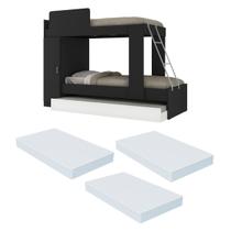 Treliche com Colchão Incluso 1 Porta Havana Multimóveis Preto/Branco Treliche com Colchão Incluso 1 Porta Havana Multimóveis Preto/Branco