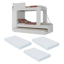Treliche com Colchão Incluso e Barra de Proteção Multimóveis Branco Treliche com Colchão Incluso e Barra de Proteção Multimóveis Branco