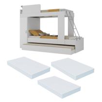 Treliche com Colchão Incluso e Barra de Proteção Multimóveis FG329 Branco Treliche com Colchão Incluso e Barra de Proteção Multimóveis FG329 Branco