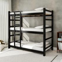 Treliche de Madeira Maciça Super Resistente 5x9 com Escada Preto - Móveis Britz