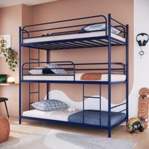 Treliche de Solteiro em Ferro Jack Azul Treliche de Solteiro em Ferro Jack Azul