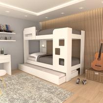 Treliche Escadinha 1 Prateleira e Grade de Proteção Branco - Panorama Móveis Treliche Escadinha 1 Prateleira e Grade de Proteção Branco - Panorama Móveis