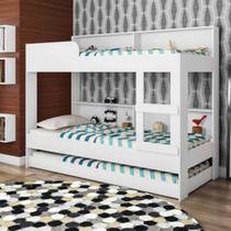 Treliche Infantil com Prateleiras e Escada Branco em MDF