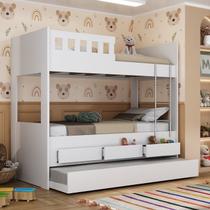 Treliche Infantil/Juvenil com 3 Gavetas 100% MDF Branco Treliche Infantil/Juvenil com 3 Gavetas 100% MDF Branco