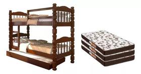 Treliche Madeira Maciça Palmo com Auxiliar 3 Colchões D20