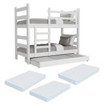 Treliche Madeira Maciça - vira 2 Camas - com Colchões Inclusos Dubai Multimóveis CR35107