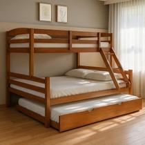 Treliche Madeira Pinus Casal Solteiro Cama Auxiliar Robusto castanho carvalho