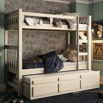 Treliche Solteiro Com 3 Gavetas 100% Madeira Maciça