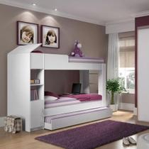 Treliche Solteiro com Baú 1 Porta 2 Nichos Branco Treliche Solteiro com Baú 1 Porta 2 Nichos Branco