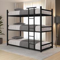 Treliche Solteiro De Aço Josy Industrial Com Escada Para Pousada Alojamentos