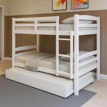 Treliche Solteiro Madeira Maciça Com cama Auxiliar E Proteção