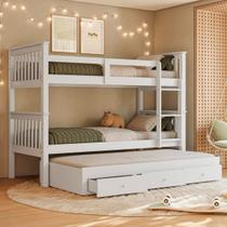 Treliche Solteiro Madeira Maciça Reforçada Cama Aux Gavetas