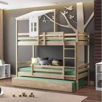 Treliche Teen Play com Telhado Casinha Natural/Branco - Casatema Treliche Teen Play com Telhado Casinha Natural/Branco - Casatema