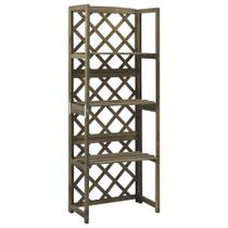 Trellis vidaXL Solid Fir Wood Grey com 3 prateleiras 55,1x21,6x11,8
