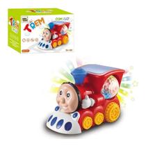 Trem Bate E Volta Com Som E Luz + Globo Giratório Infantil Trem Bate E Volta Com Som E Luz + Globo Giratório Infantil