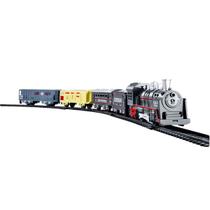 Trem Brinquedo Locomotiva Som E Luz 4 Vagoes - Dm Toys