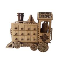 Trem Calendário Advento De Natal Mdf Trem Calendário Advento De Natal Mdf